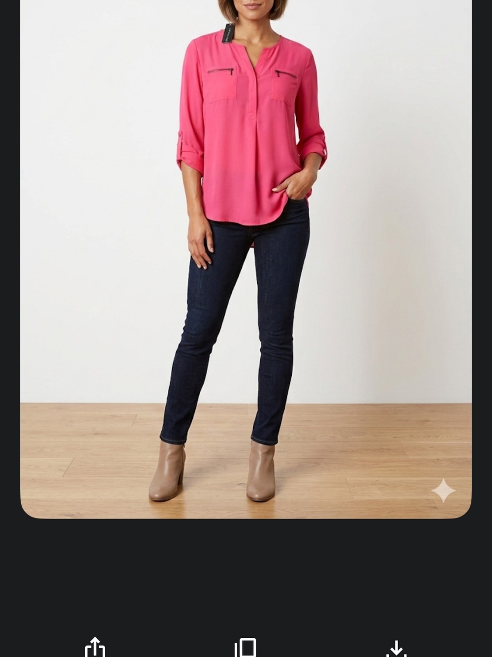 My Michelle size XL NEW Pink Blouse with Zip Pockets
